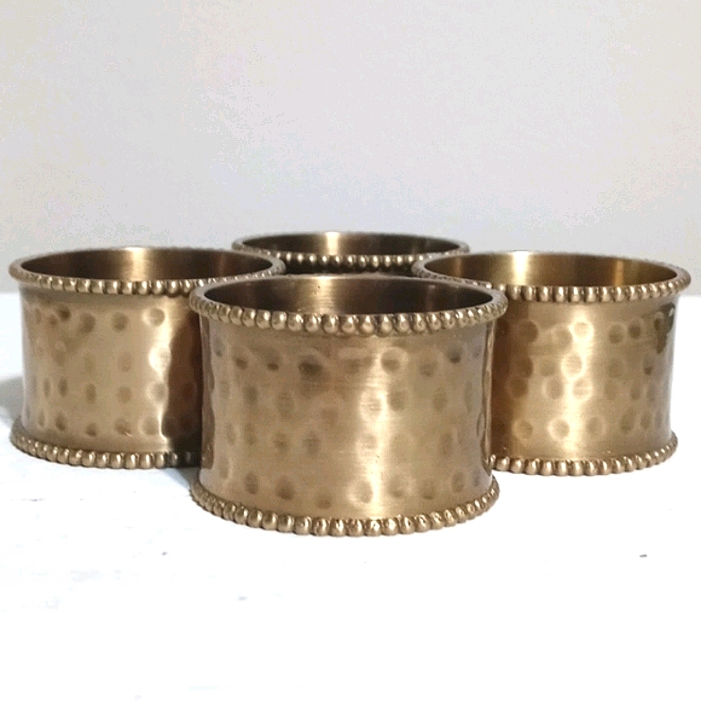 Brass Napkin Rings 4 Pc